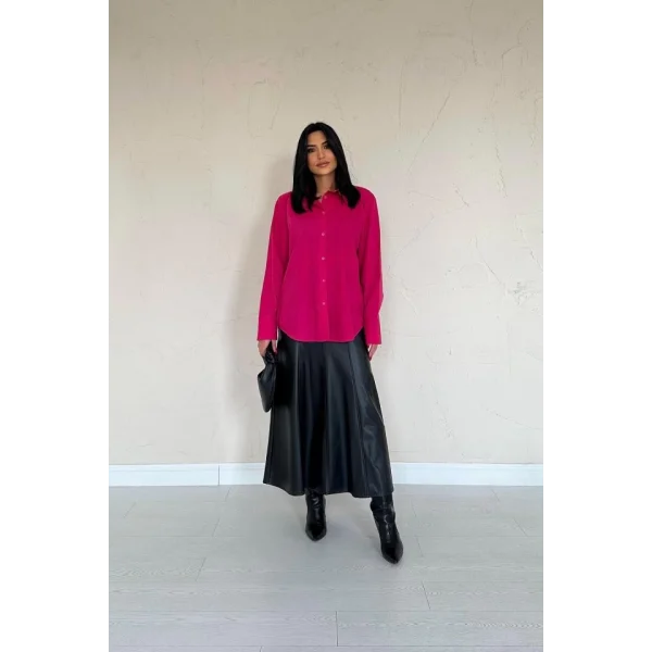Fuşya Poplin Gömlek