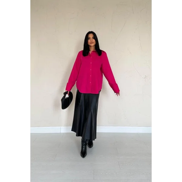 Fuşya Poplin Gömlek