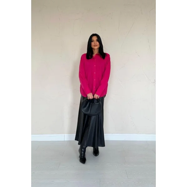 Fuşya Poplin Gömlek