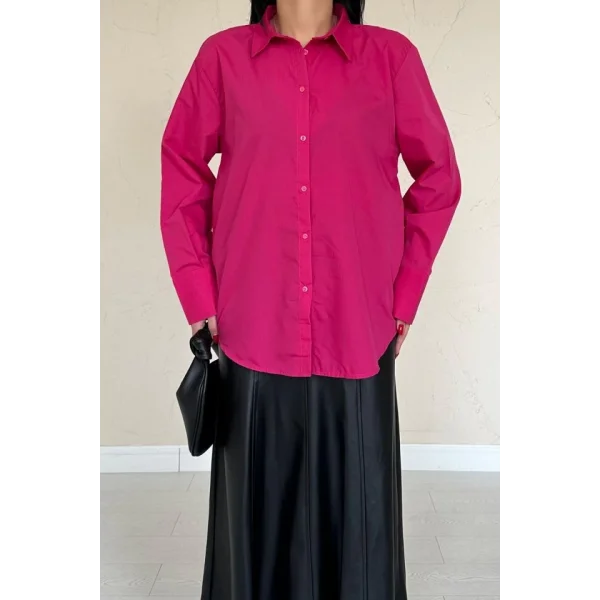 Fuşya Poplin Gömlek