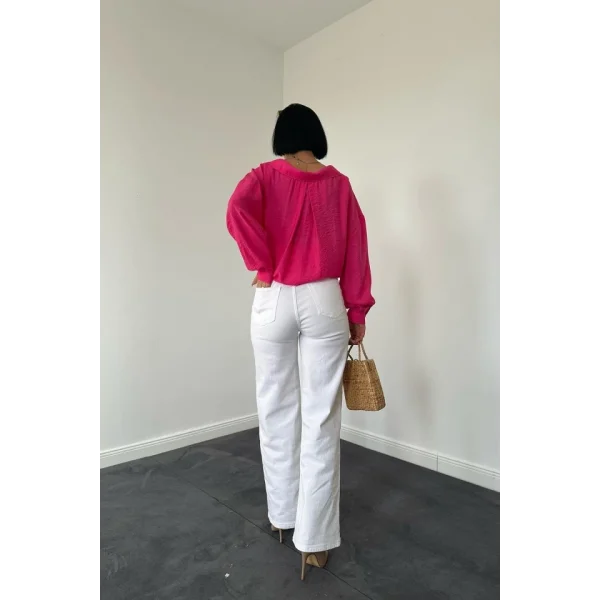 Fuşya Tek Cepli Bedensiz Cruz Gömlek