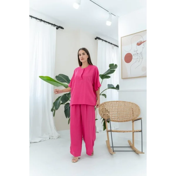 Fuşya V Yaka Takım