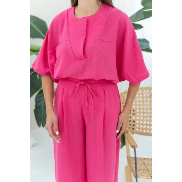 Fuşya V Yaka Takım