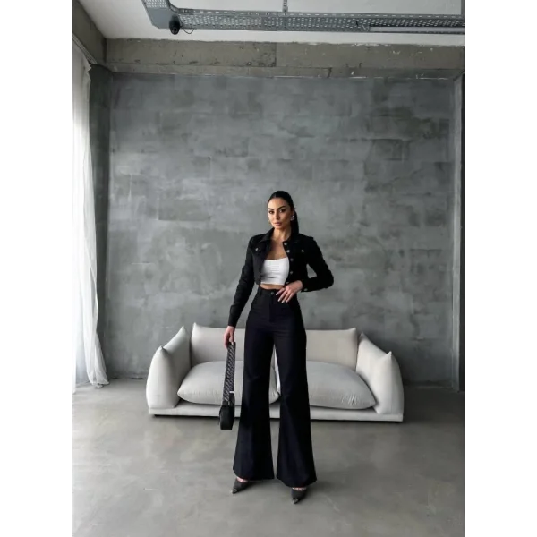 GABARDİN CEKET - PANTOLON TAKIM - Siyah