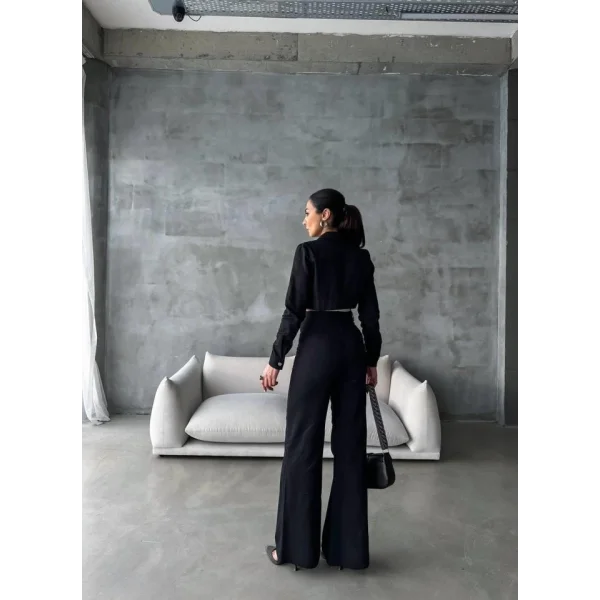 GABARDİN CEKET - PANTOLON TAKIM - Siyah