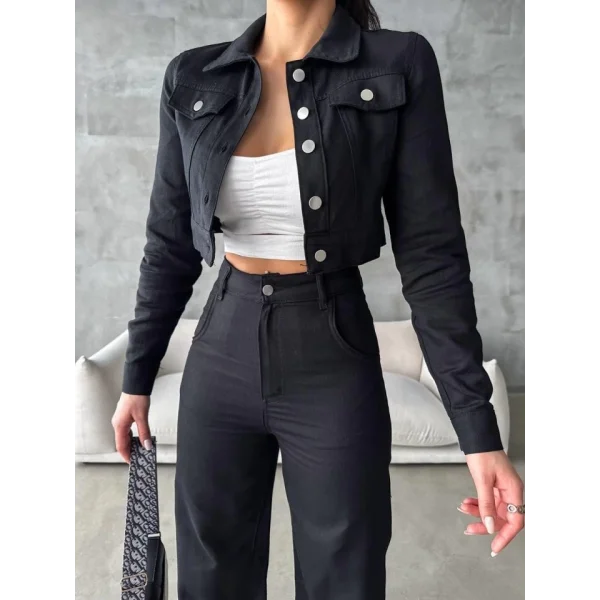 GABARDİN CEKET - PANTOLON TAKIM - Siyah