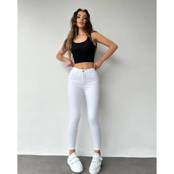 Gabardin Kumaş Yüksek Bel Pantolon 94cm XLbel36cm