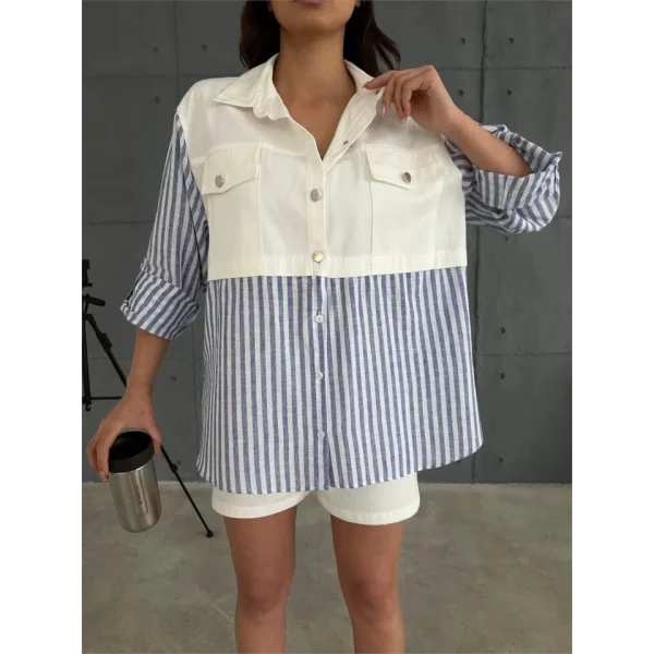 GABARDİN ŞORT  GABARDİN  ÇİZGİİ KETEN GARNİİ CEKET TAKI  acivert