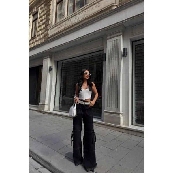 GABARDİNKARGO PANTOLON - Siyah