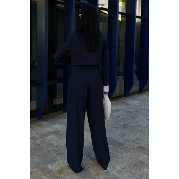 Garni Detaylı Crop Ceketli Takım 10075