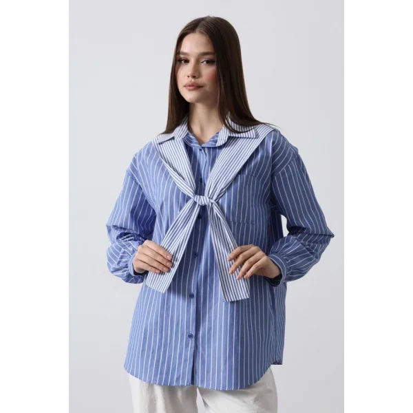 Garni Detaylı Gömlek  acivert