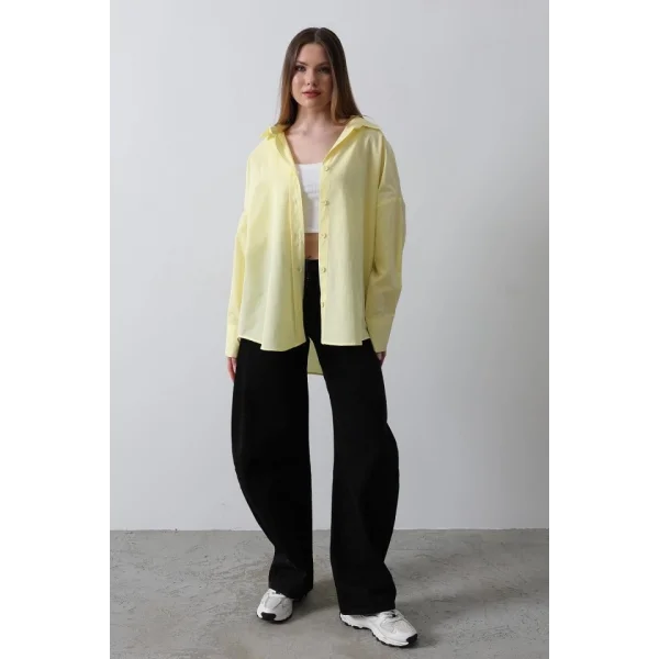 Geniş anşet Detaylı Gömlek  arı