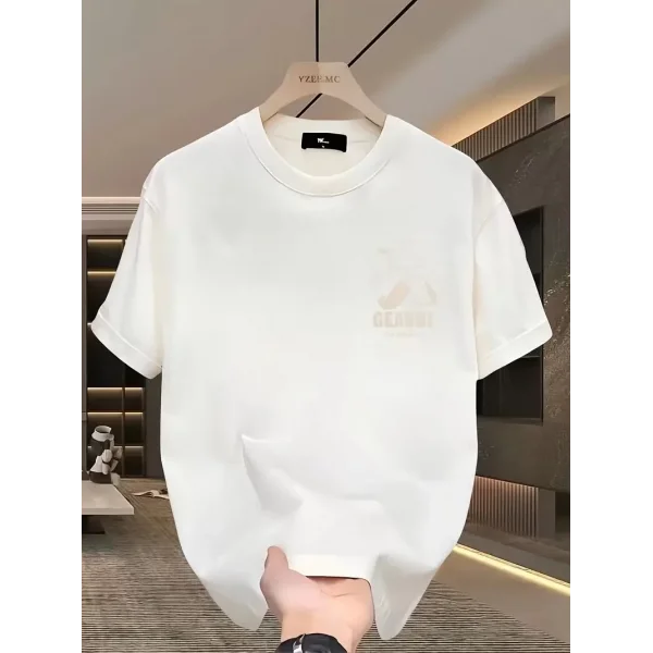 Geniş Kesim Pamuklu Tişört - GANDHI The Project Baskılı, Beyaz, Rahat Kesim, Kısa Kollu, Günlük Kıyafet, Her Gün Giyilebilecek Tişört- Beyaz