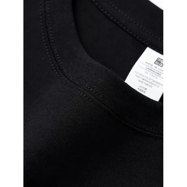 Geniş Kesim Pamuklu Tişört - GANDHI The Project Baskılı, Siyah, Rahat Kesim, Kısa Kollu, Günlük Kıyafet, Her Gün Giyilebilecek Tişört- Siyah