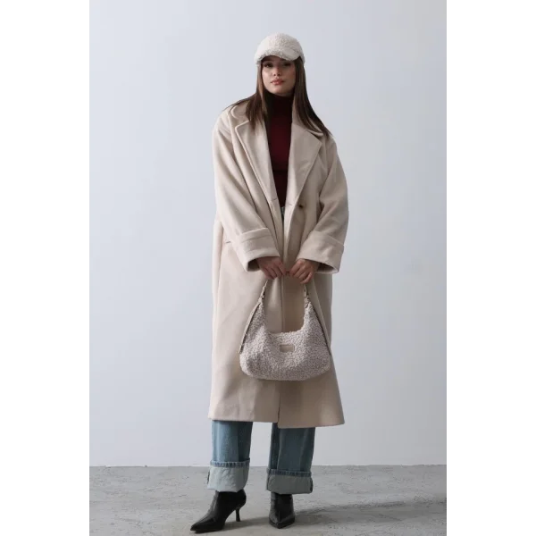 Geniş Kollu Oversize Kaban  Bej