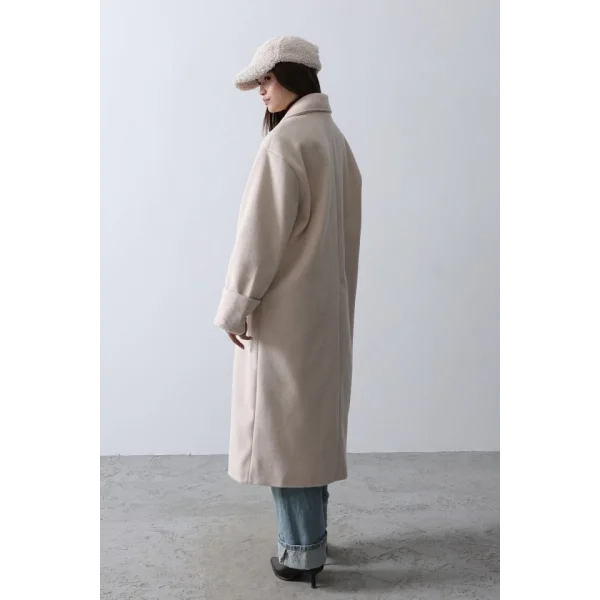 Geniş Kollu Oversize Kaban  Bej