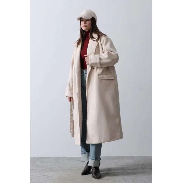 Geniş Kollu Oversize Kaban  Bej
