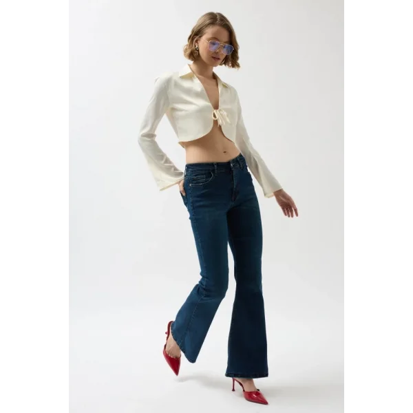 Geniş Paça Yüksek Bel Jean