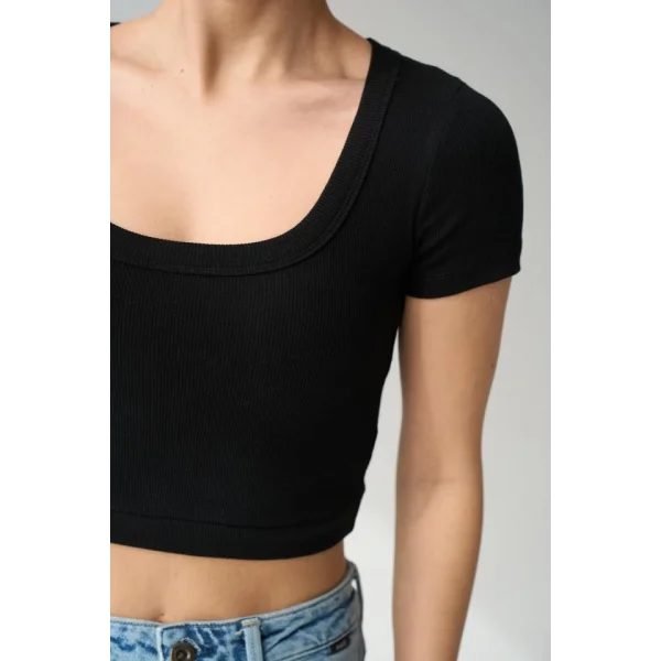 Geniş Yaka Bady - Siyah