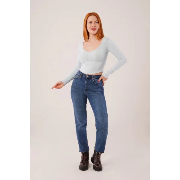 Geniş Yaka Bebe avisi Basic Body Bluz