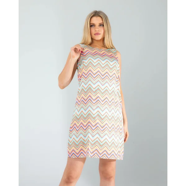 Geometrik Desen Saten Elbise