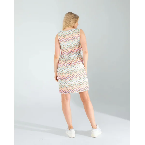 Geometrik Desen Saten Elbise