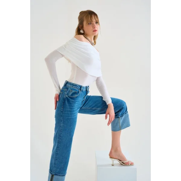 Gipeli Madonna Yaka Kazak  Optik Beyaz