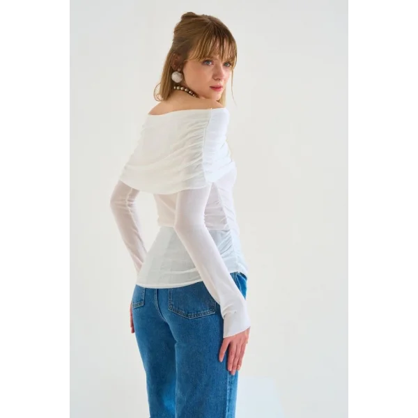 Gipeli Madonna Yaka Kazak  Optik Beyaz