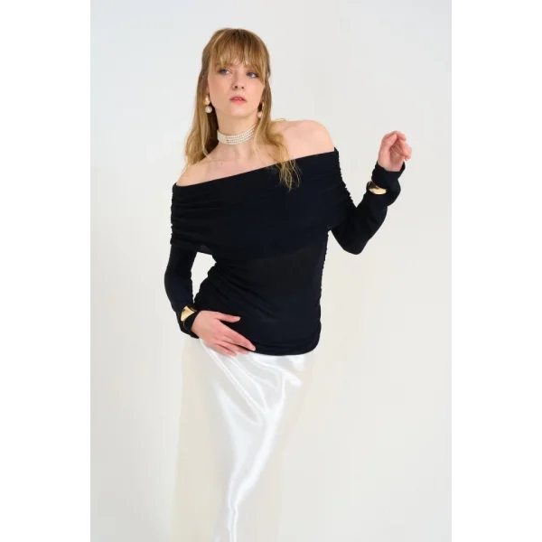 Gipeli Madonna Yaka Kazak  Siyah