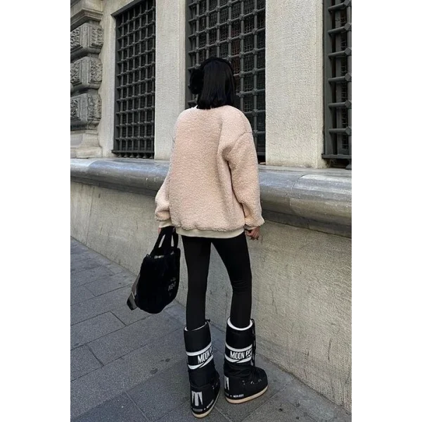 Göğsü Denim Garnili Sweatshirt 3402