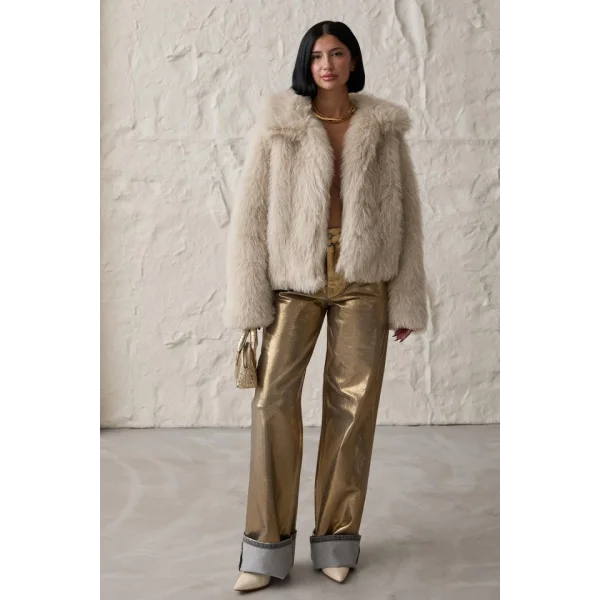 Gold Altın Varaklı Jeans Pantolon