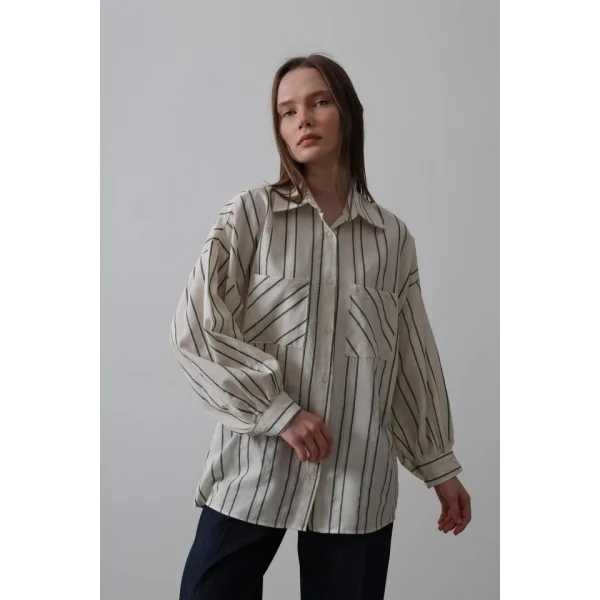 Gömlek - Bej-Yeşil