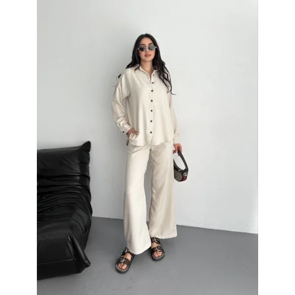 Gömlek Pantolon Ikili Takım - Kırık Beyaz