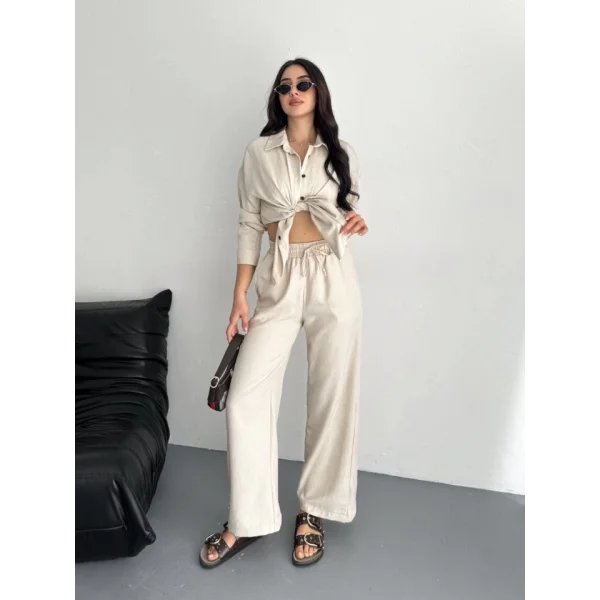 Gömlek Pantolon Ikili Takım - Kırık Beyaz