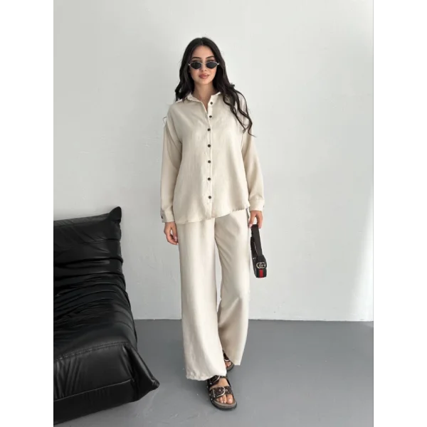 Gömlek Pantolon Ikili Takım - Kırık Beyaz