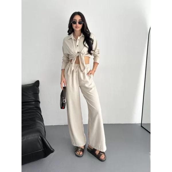 Gömlek Pantolon ikili Takım - Kırık Beyaz