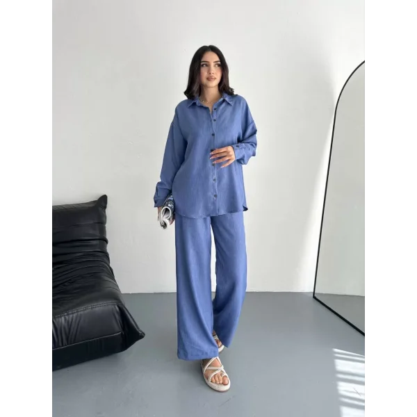 Gömlek Pantolon ikili Takım - Mavi