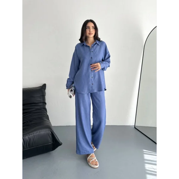 Gömlek Pantolon Ikili Takım - Mavi