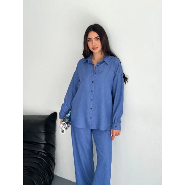 Gömlek Pantolon Ikili Takım - Mavi