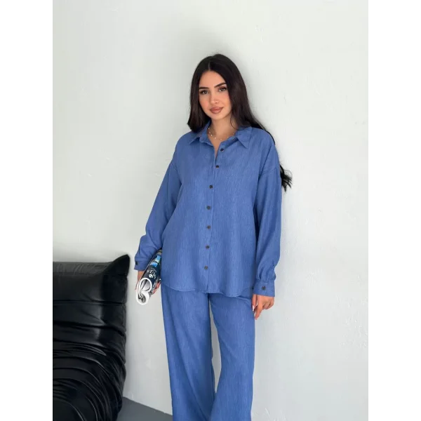 Gömlek Pantolon ikili Takım - Mavi