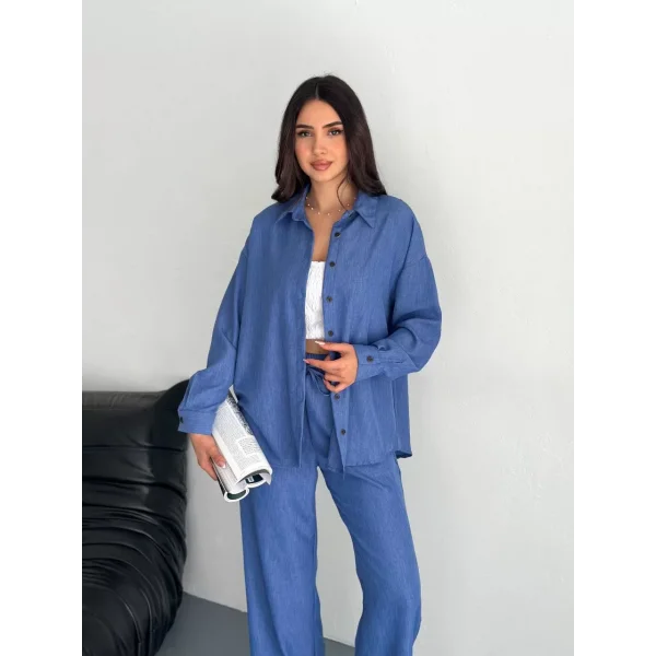 Gömlek Pantolon ikili Takım - Mavi