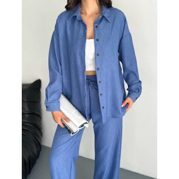 Gömlek Pantolon ikili Takım - Mavi