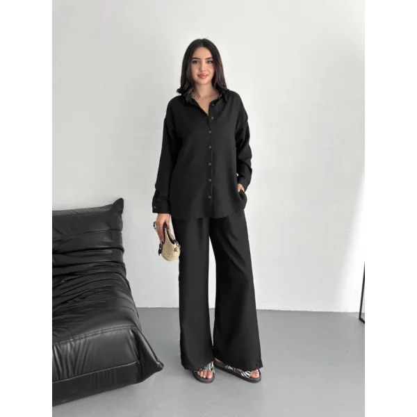 Gömlek Pantolon Ikili Takım - Siyah