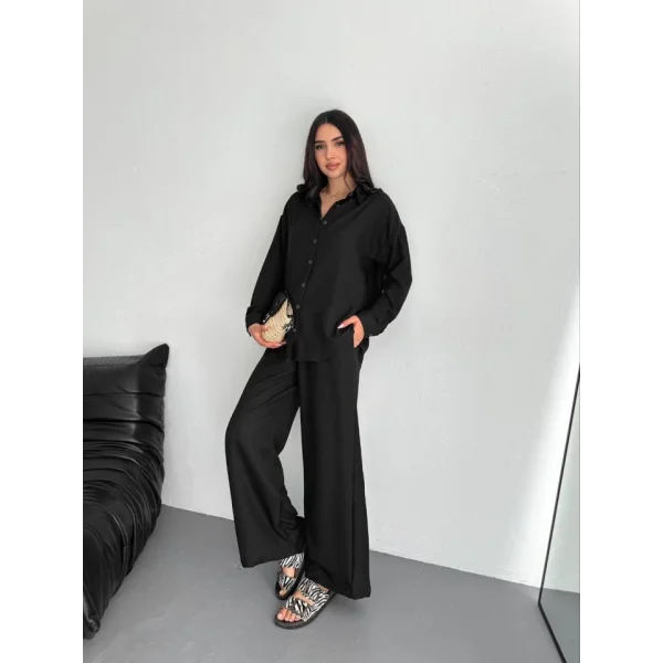 Gömlek Pantolon Ikili Takım - Siyah