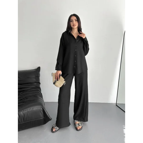 Gömlek Pantolon Ikili Takım - Siyah