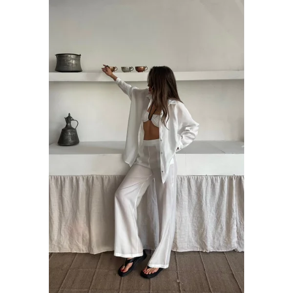 GÖMLEK - PANTOLON TAKIM - Beyaz