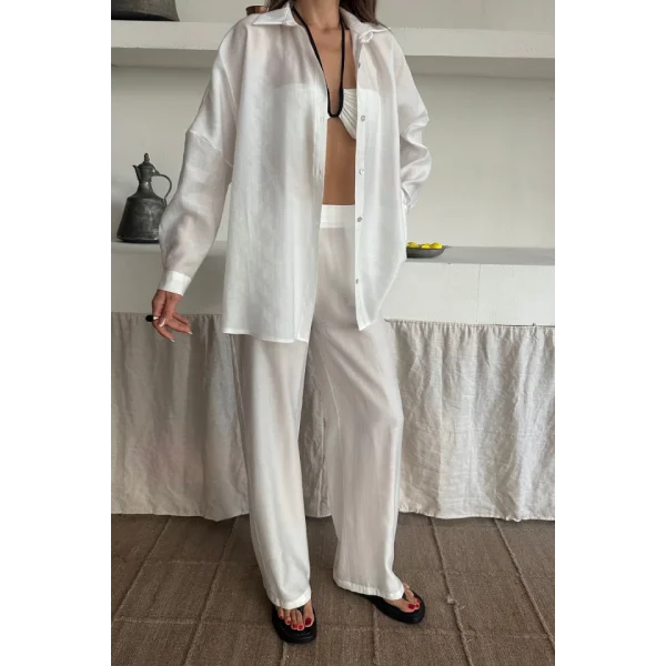 GÖMLEK - PANTOLON TAKIM - Beyaz