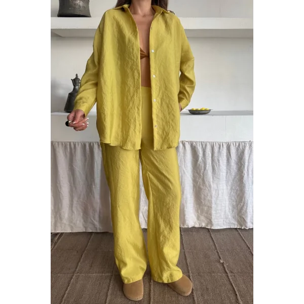 GÖMLEK-PANTOLON TAKIM CUPRA KUMAŞ - Yağ Yeşili