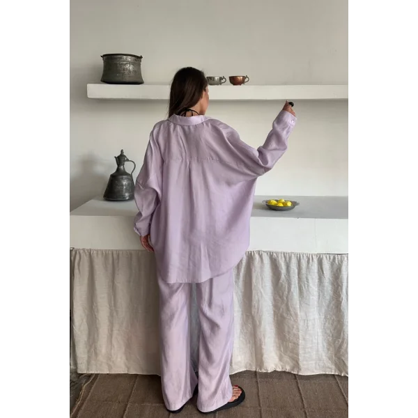 GÖMLEK - PANTOLON TAKIM - Lila