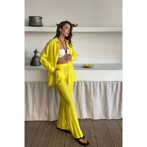 GÖMLEK - PANTOLON TAKIM - Sarı